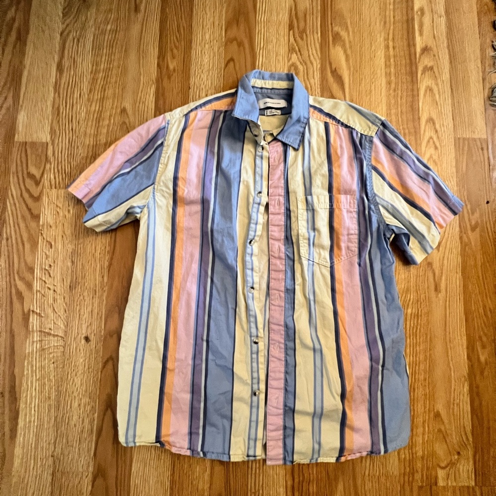 Colorful stripe button up shirt, urban outfitters, size small